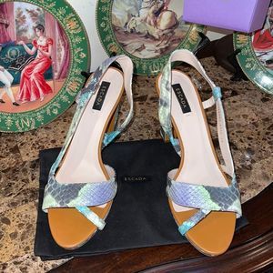 Escada Sandals Heels size 40 Multi Colored